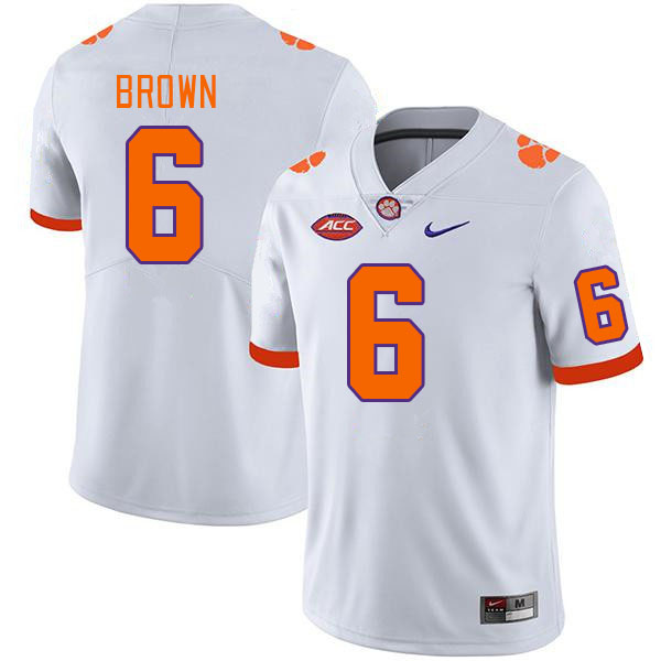 Clemson Tigers #6 Tyler Brown College Football Jerseys Stitched Sale-White
